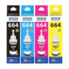 BOTELLAS DE TINTA EPSON 664 COMBO (NEGRO, CIAN, MAGENTA Y AMARILLO)